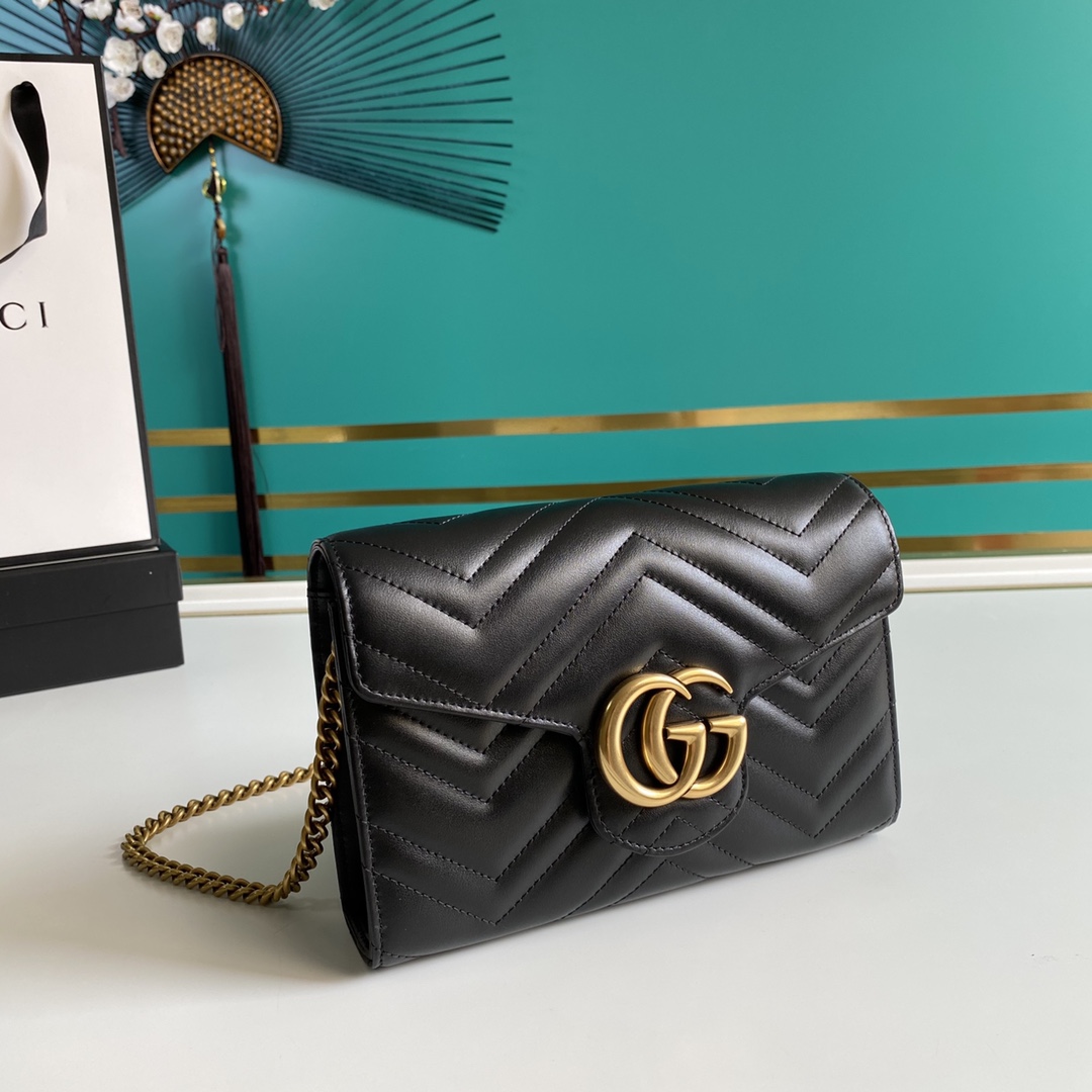 Gucci Leather Shoulder Bag(20-13-6cm)   474575 - DopestKickz