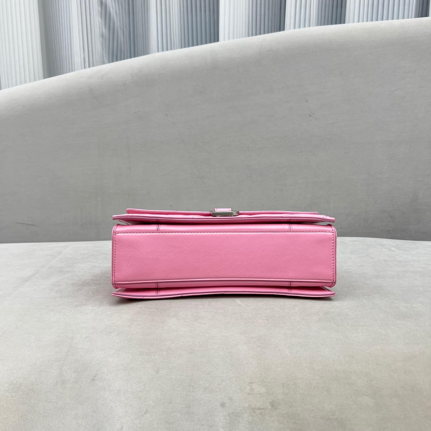 Balenciaga Women's Crush Small Chain Bag Quilted In Pink(25-15-9.5cm) - DopestKickz