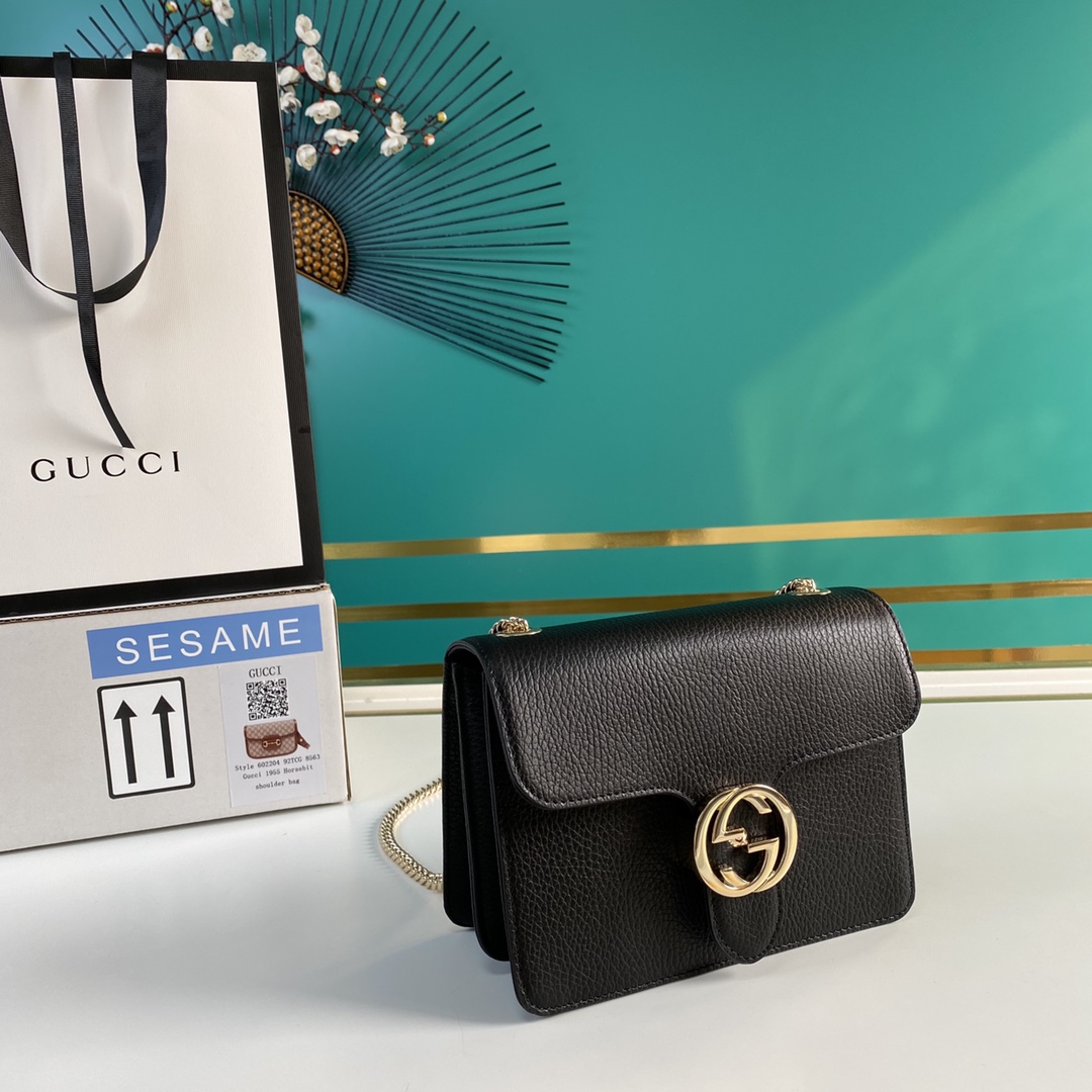Gucci Interlocking Leather Crossbody Bag(20-15-7.5cm)   510304 - DopestKickz