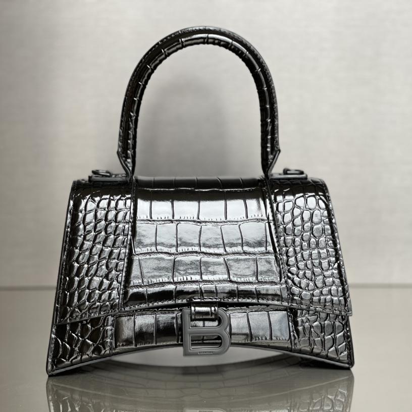 Balenciaga Degrade Crocodile Embossed Hourglass Small Crossbody Bag(23-10-24cm) - DopestKickz