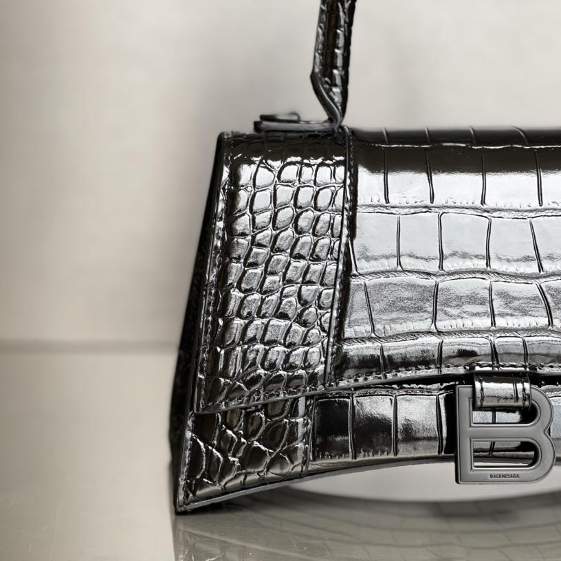 Balenciaga Degrade Crocodile Embossed Hourglass Small Crossbody Bag(23-10-24cm) - DopestKickz