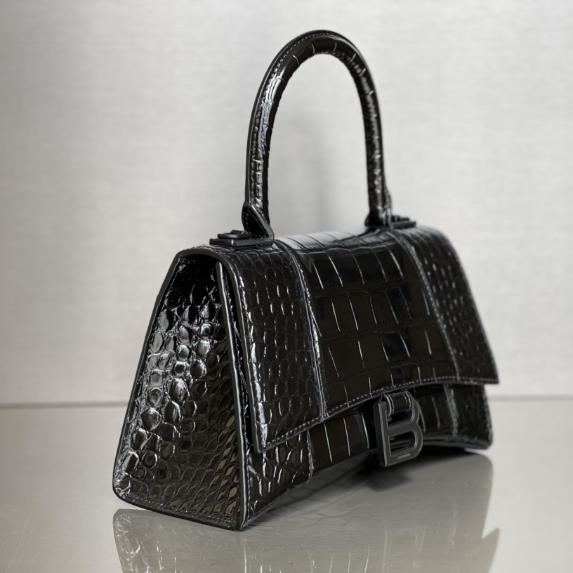 Balenciaga Degrade Crocodile Embossed Hourglass Small Crossbody Bag(23-10-24cm) - DopestKickz