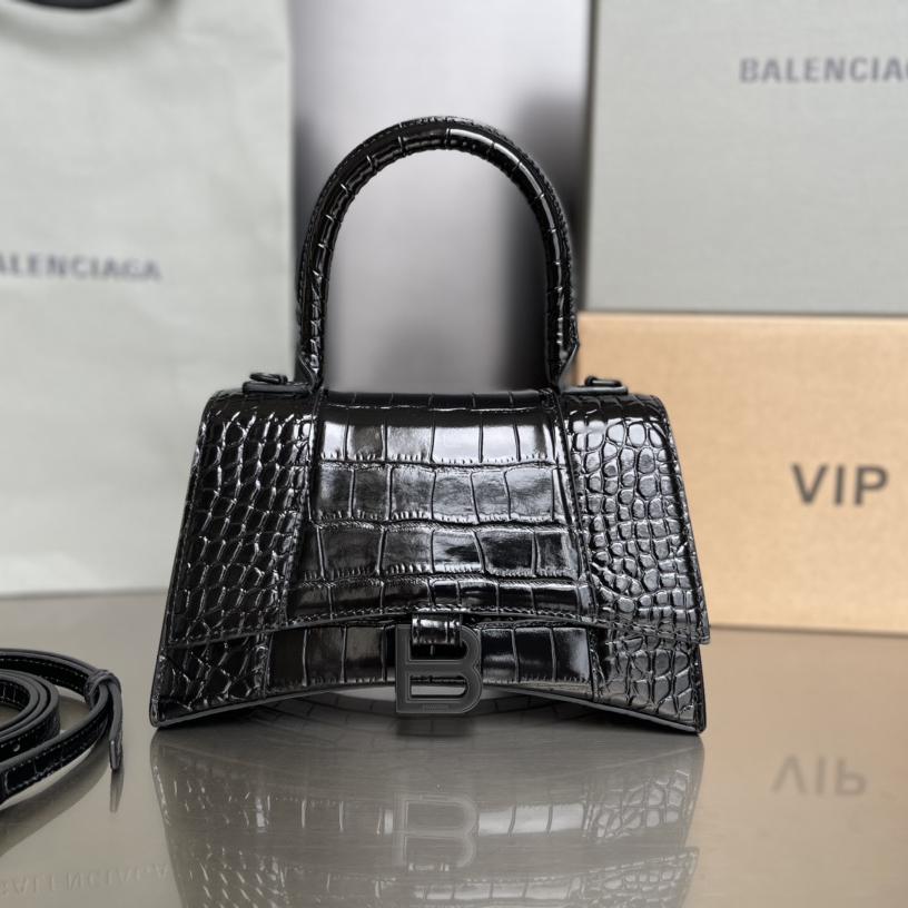 Balenciaga Degrade Crocodile Embossed Hourglass Small Crossbody Bag(23-10-24cm) - DopestKickz