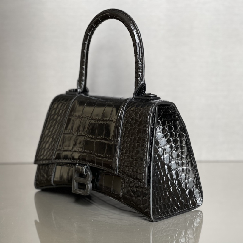 Balenciaga Degrade Crocodile Embossed Hourglass Small Crossbody Bag(23-10-24cm) - DopestKickz