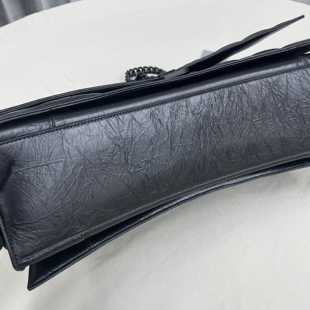 Balenciaga Women's Crush Large Chain Bag Quilted In Black(40-11-25cm) - DopestKickz