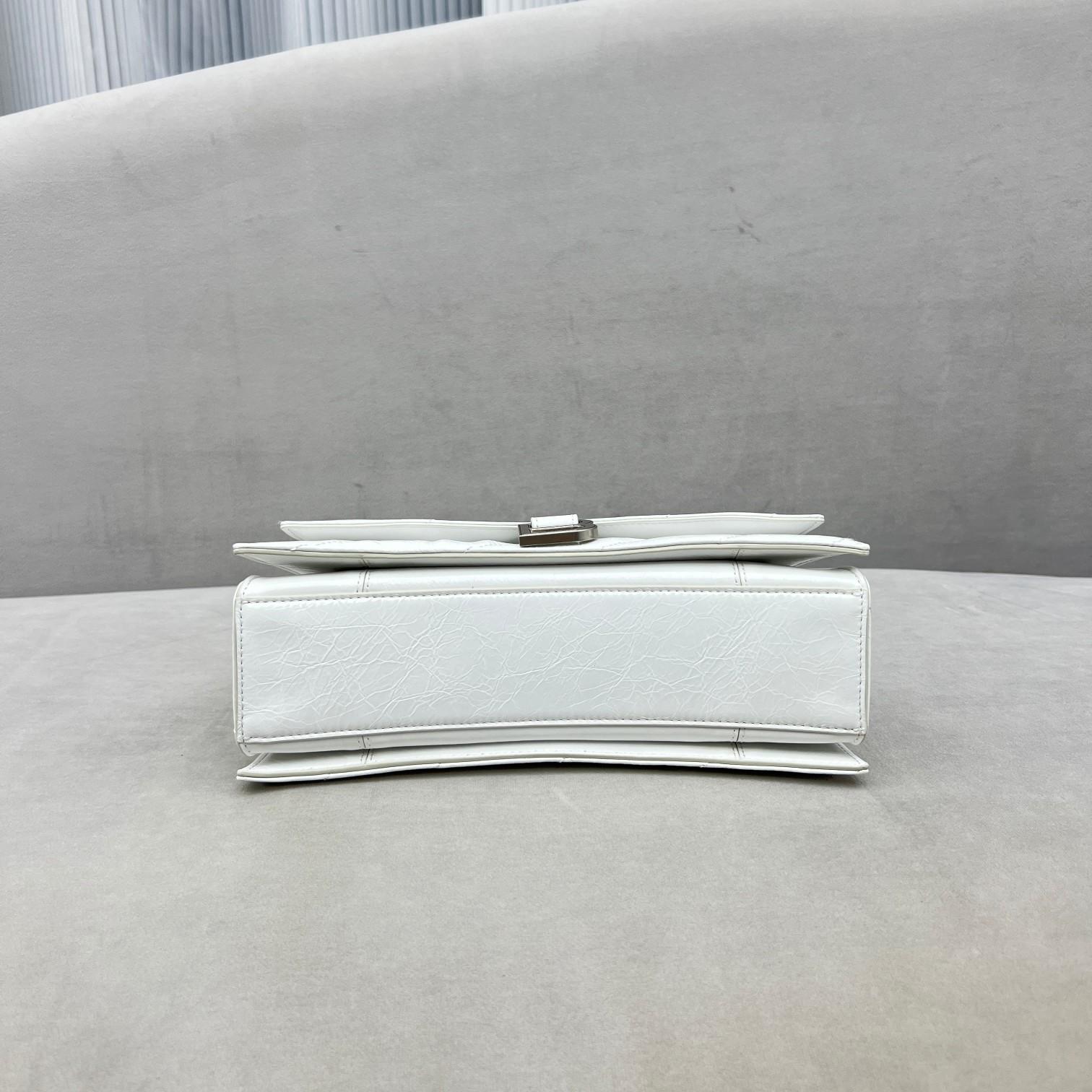 Balenciaga Women's Crush Small Chain Bag Quilted In Optic White(25-15-9.5cm) - DopestKickz