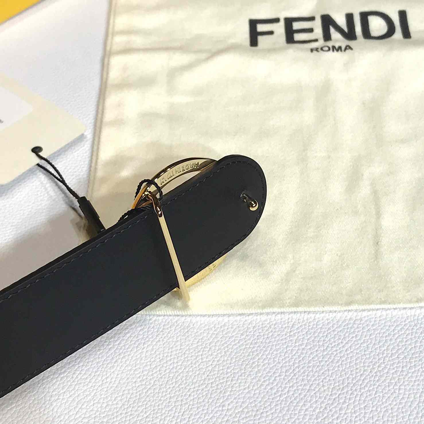Fendi Black Leather Belt - DopestKickz
