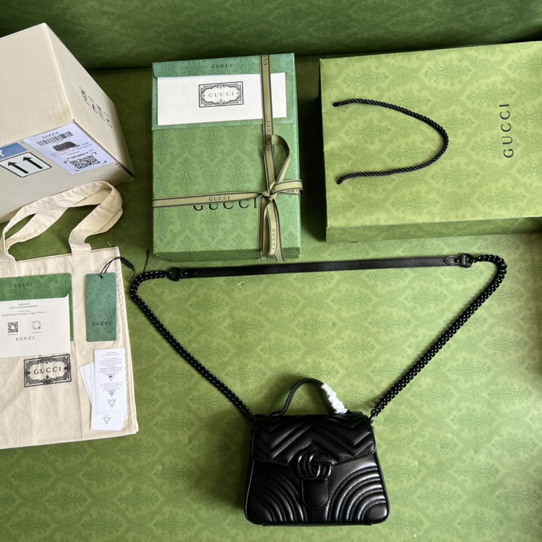 Gucci GG Marmont Mini Top Handle Bag(21-15..5-8cm) - DopestKickz