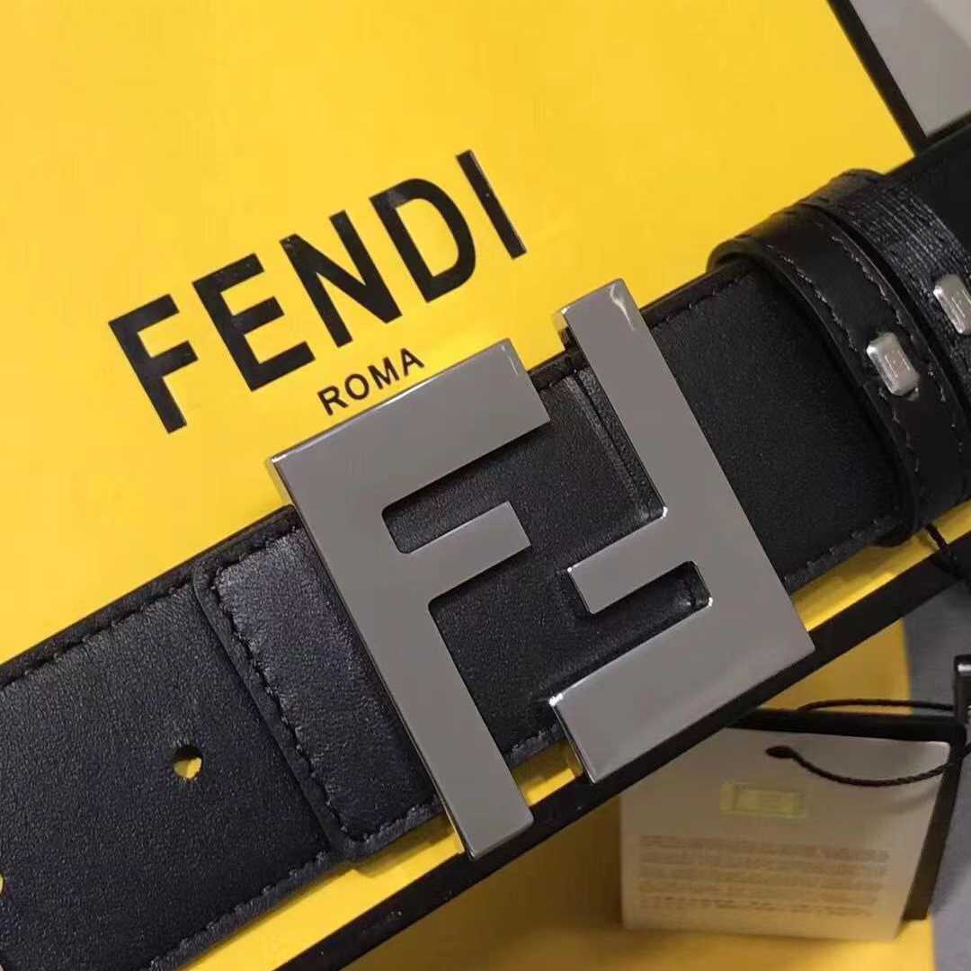Fendi Black Leather Belt - DopestKickz