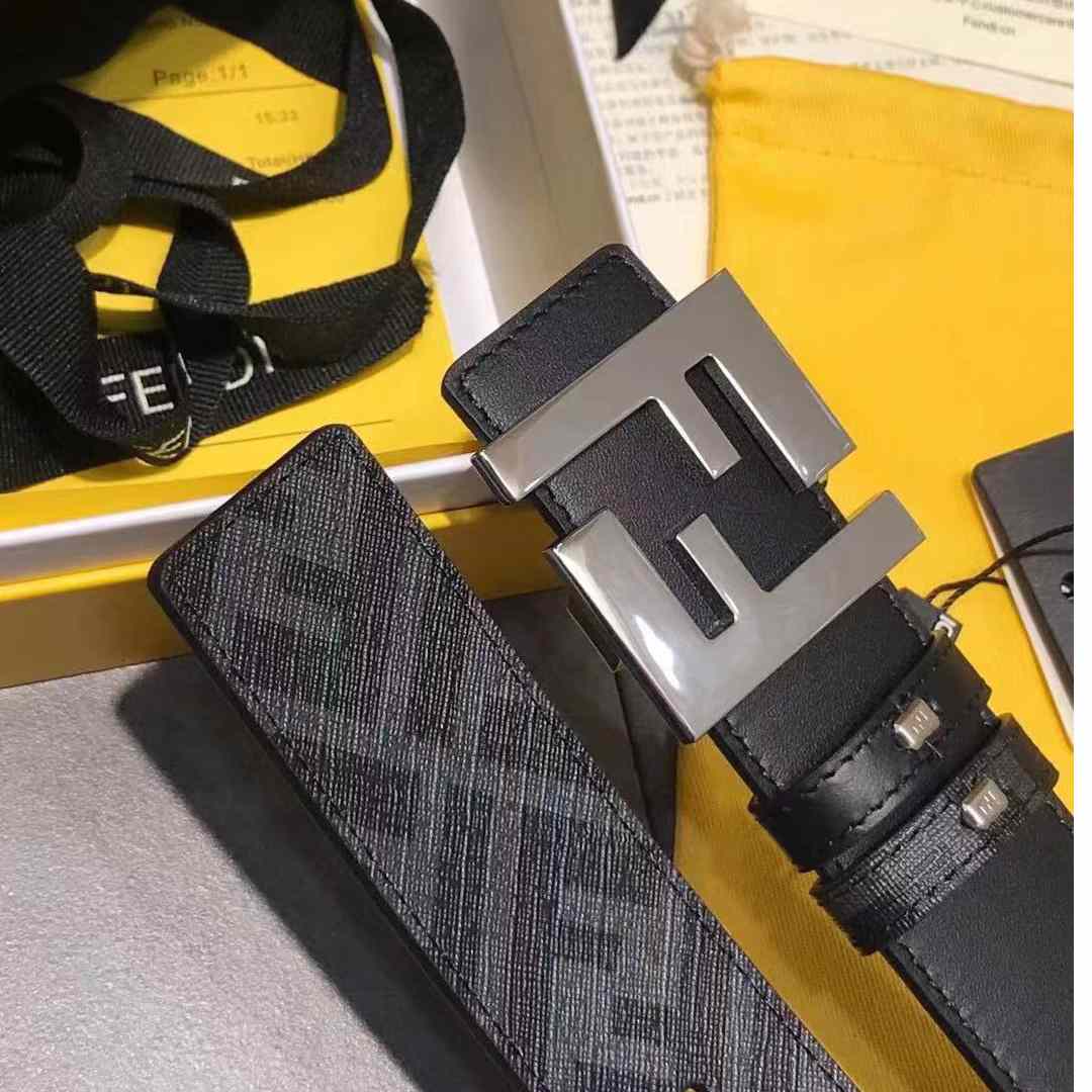 Fendi Black Leather Belt - DopestKickz