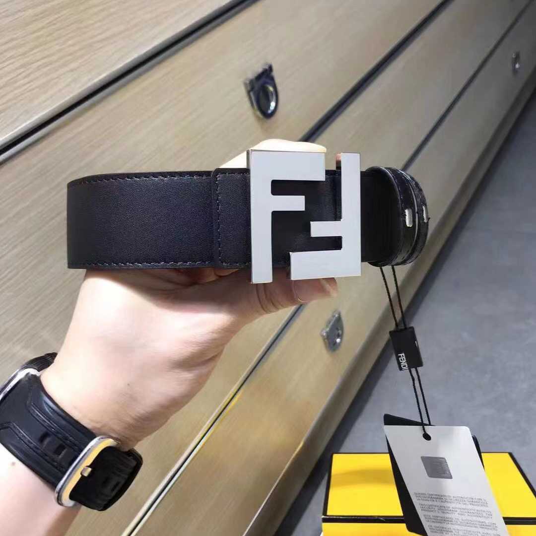 Fendi Black Leather Belt - DopestKickz