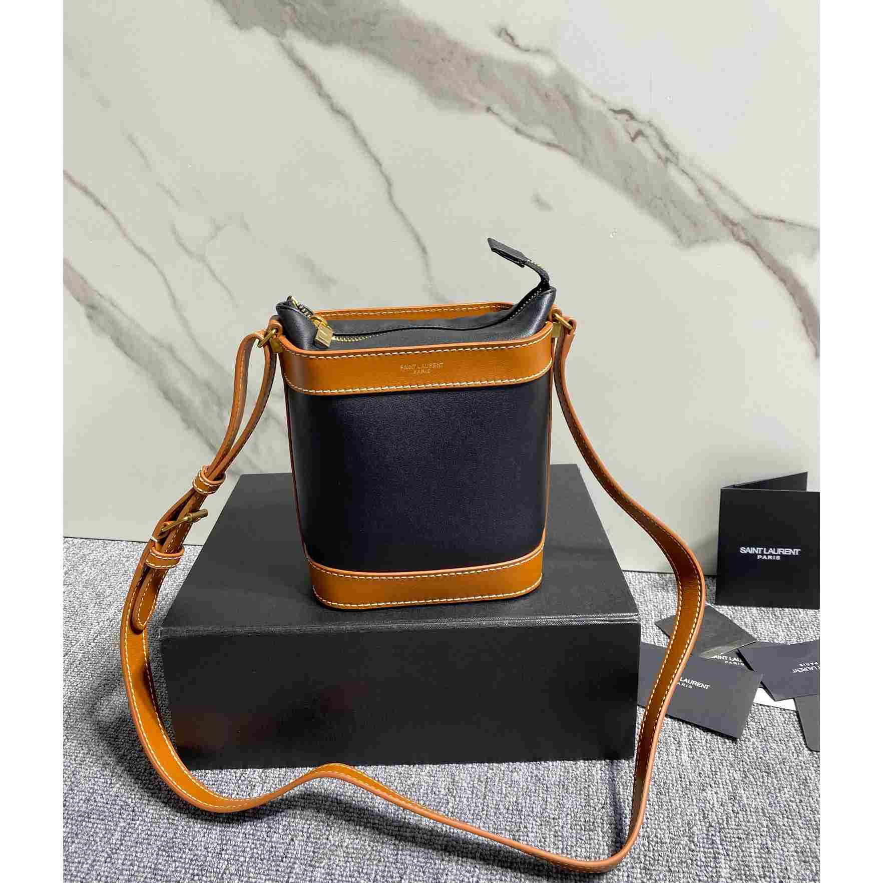 Saint Laurent Aphile Bucket Crossbody Pouch In Smooth Leather - DopestKickz