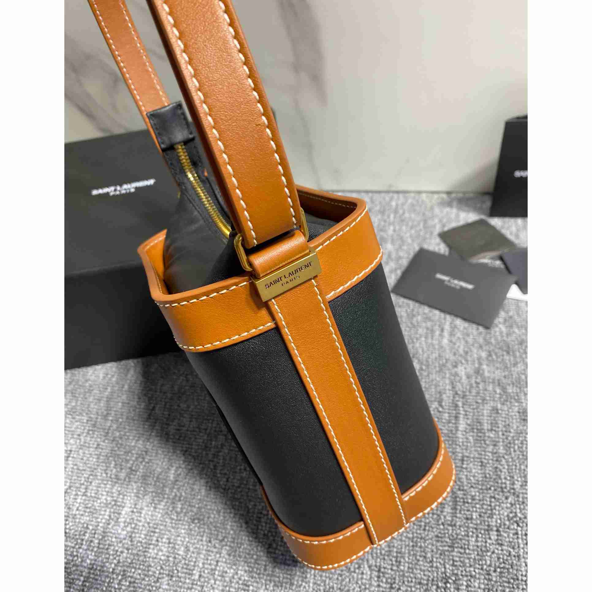 Saint Laurent Aphile Bucket Crossbody Pouch In Smooth Leather - DopestKickz