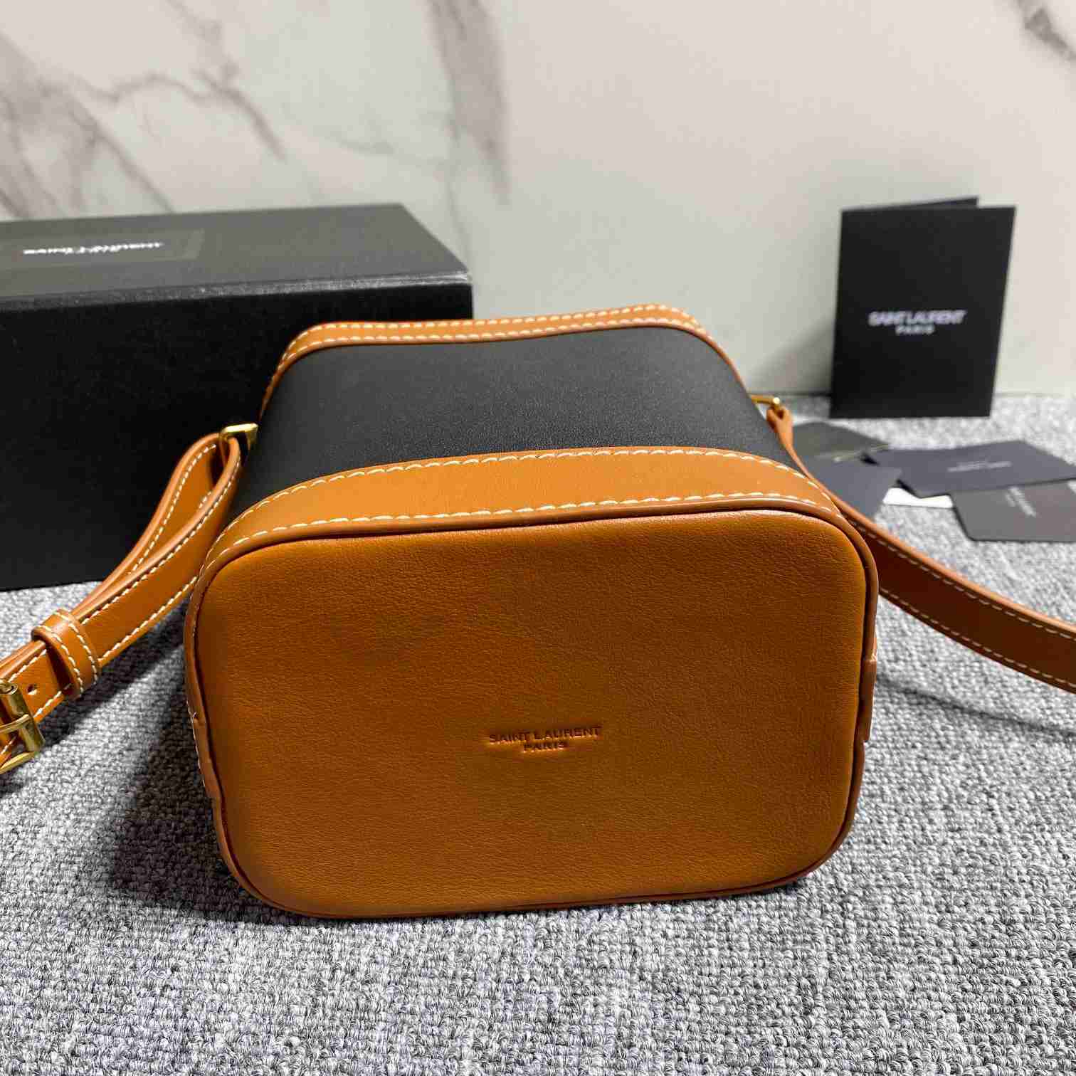 Saint Laurent Aphile Bucket Crossbody Pouch In Smooth Leather - DopestKickz