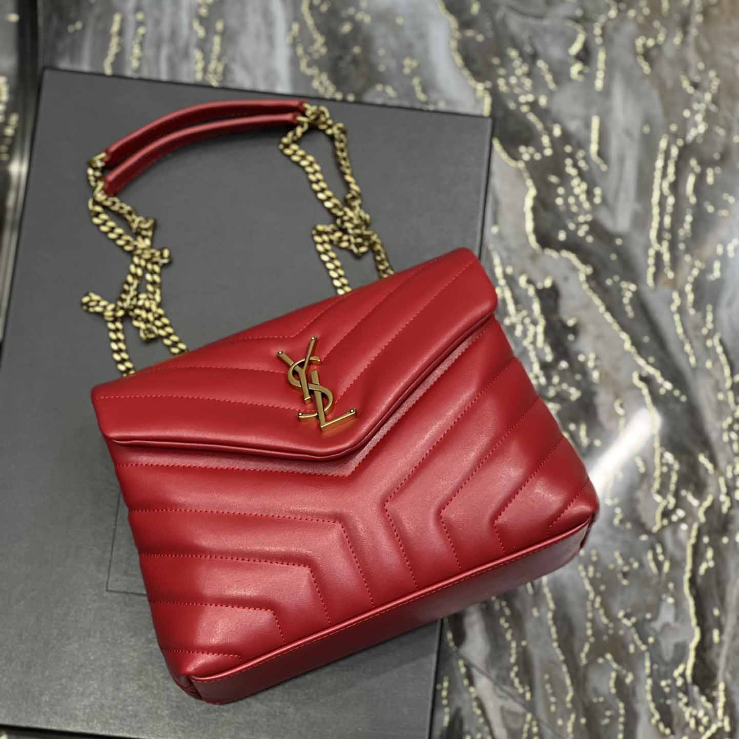 Saint Laurent Loulou Small Quilted Leather Shoulder Bag(25-17-9cm) - DopestKickz