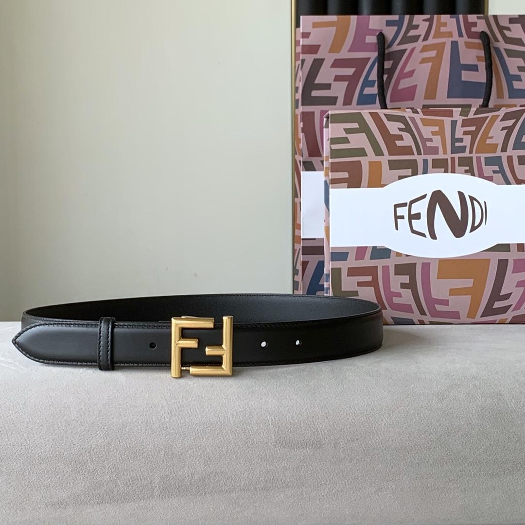 Fendi Black Leather Belt - DopestKickz