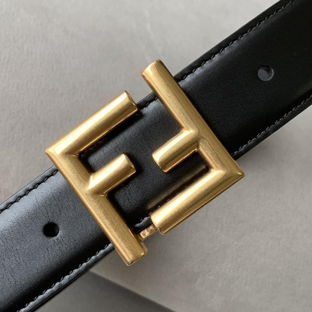 Fendi Black Leather Belt - DopestKickz