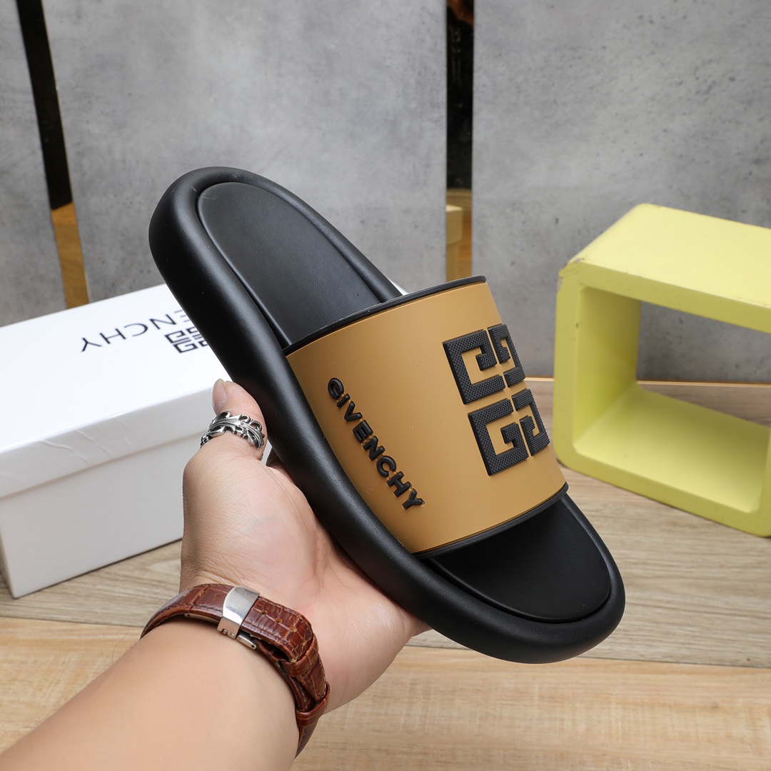 Givenchy 4G Logo Rubber Slides Sandals - DopestKickz