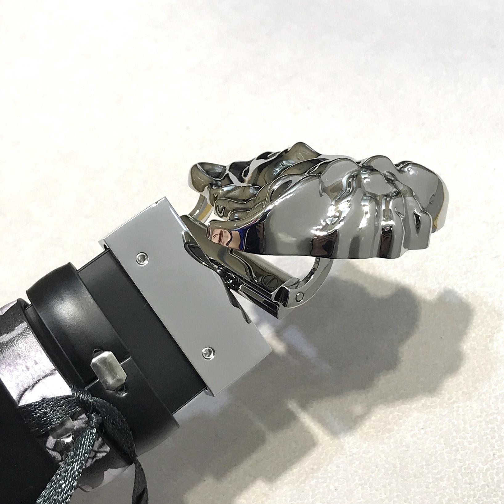 Versace La Medusa Silver Baroque Reversible Belt - DopestKickz