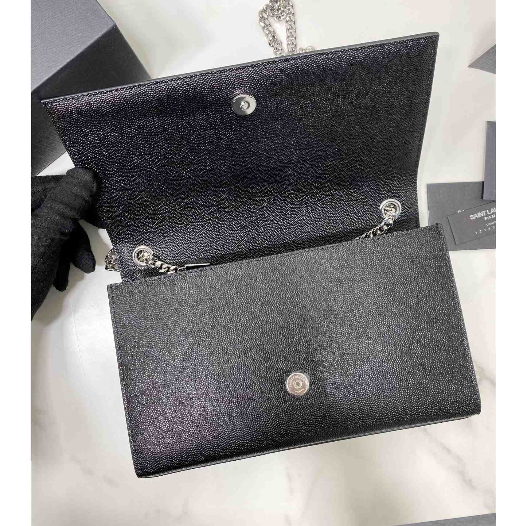 Saint Laurent Kate Medium Chain Bag In Grain De Poudre Embossed Leather - DopestKickz