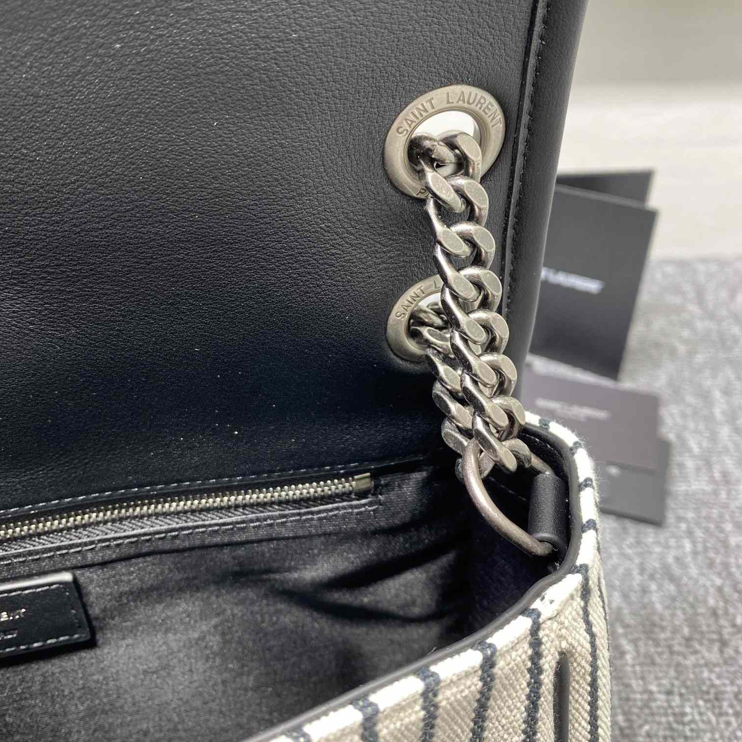 Saint Laurent Women's Niki Medium Striped Canvas Shoulder Bag (28cm) - DopestKickz