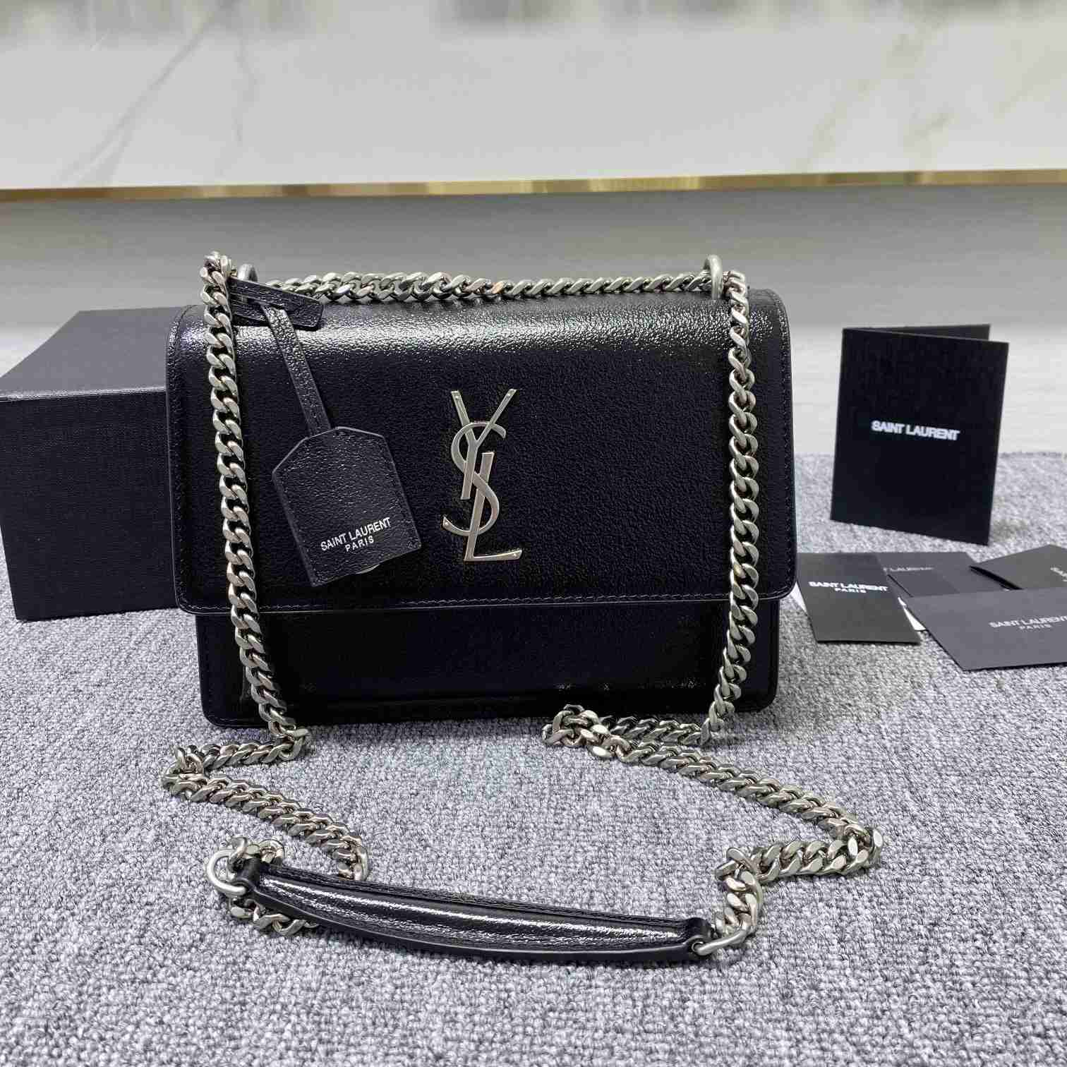 Saint Laurent Sunset Medium Chain Bag In Smooth Leather  - DopestKickz