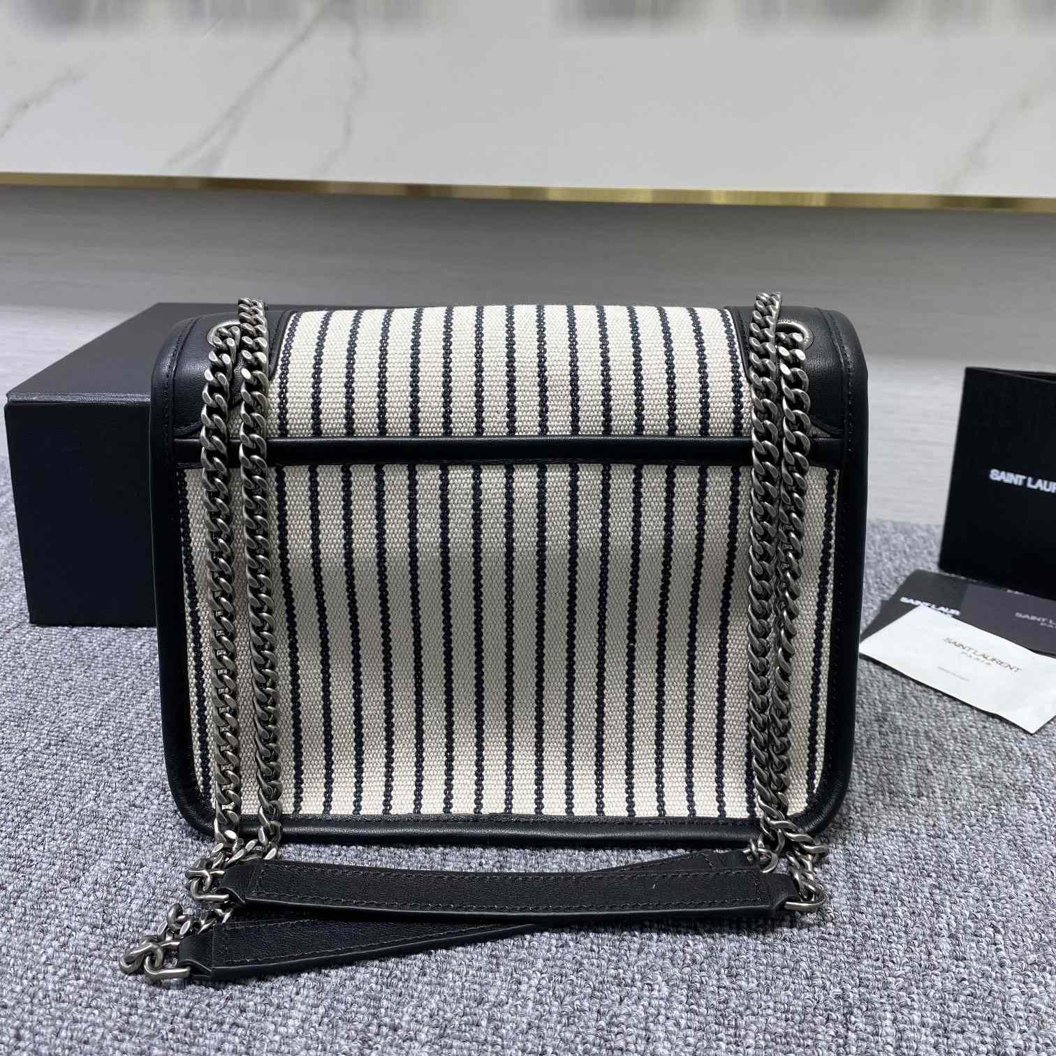 Saint Laurent Women's Niki Small Striped Canvas Shoulder Bag (22cm) - DopestKickz