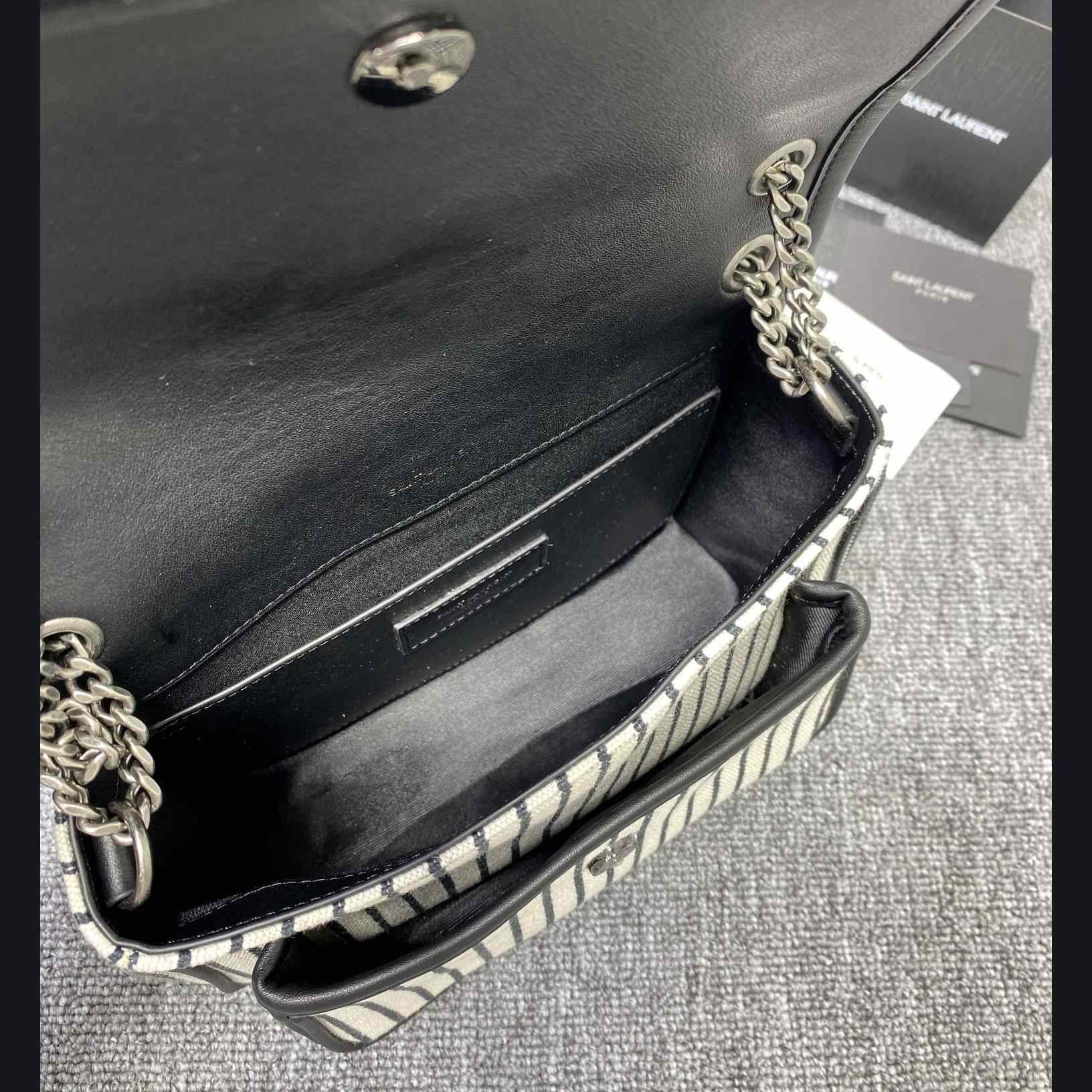 Saint Laurent Women's Niki Small Striped Canvas Shoulder Bag (22cm) - DopestKickz