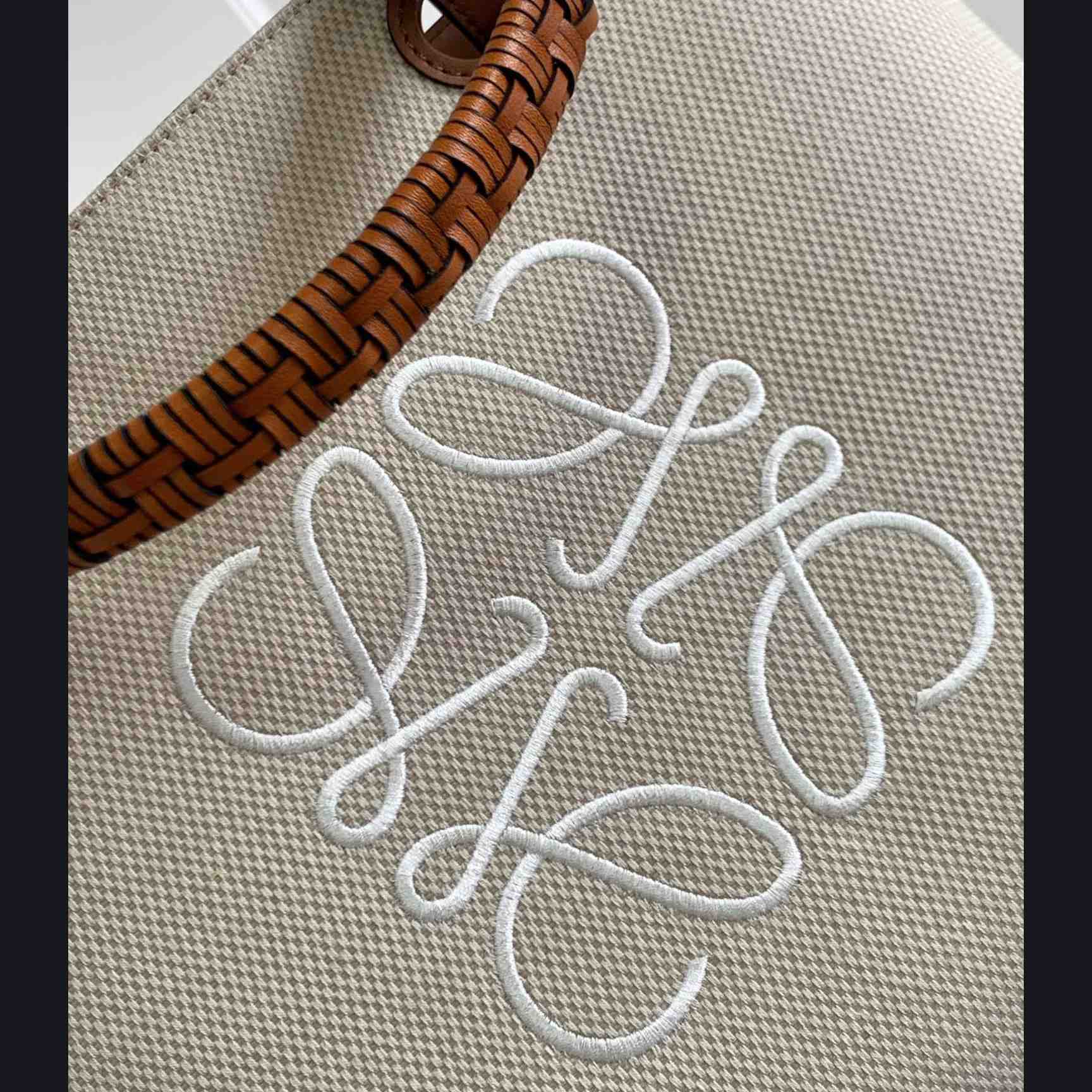 Loewe Small Anagram Tote Bag In Jacquard And Calfskin - DopestKickz