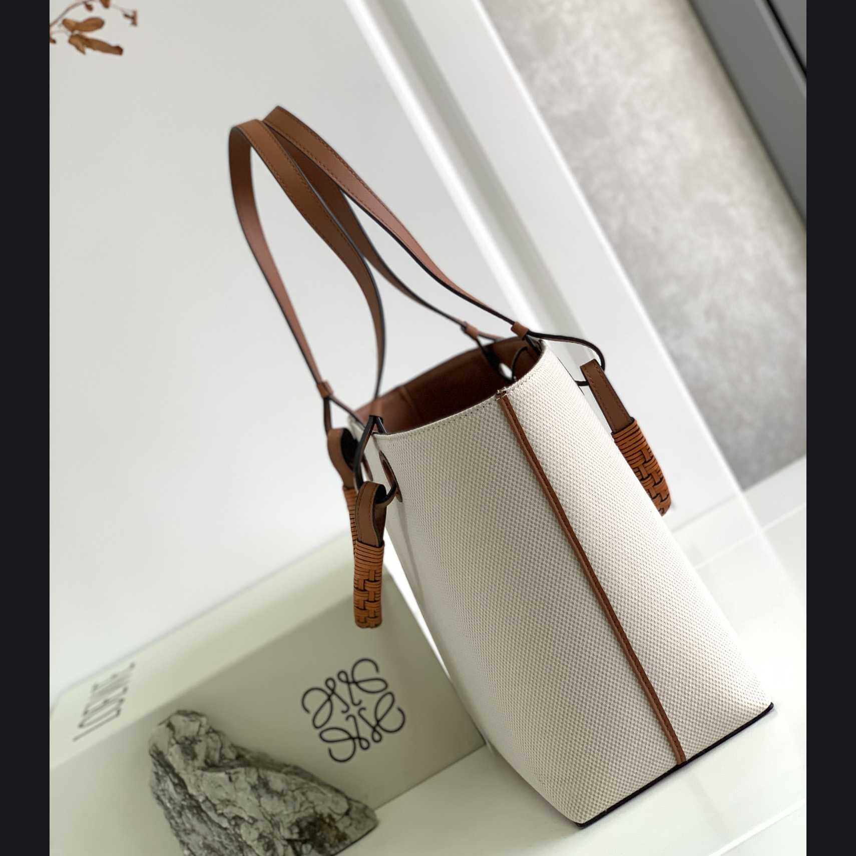 Loewe Small Anagram Tote Bag In Jacquard And Calfskin - DopestKickz