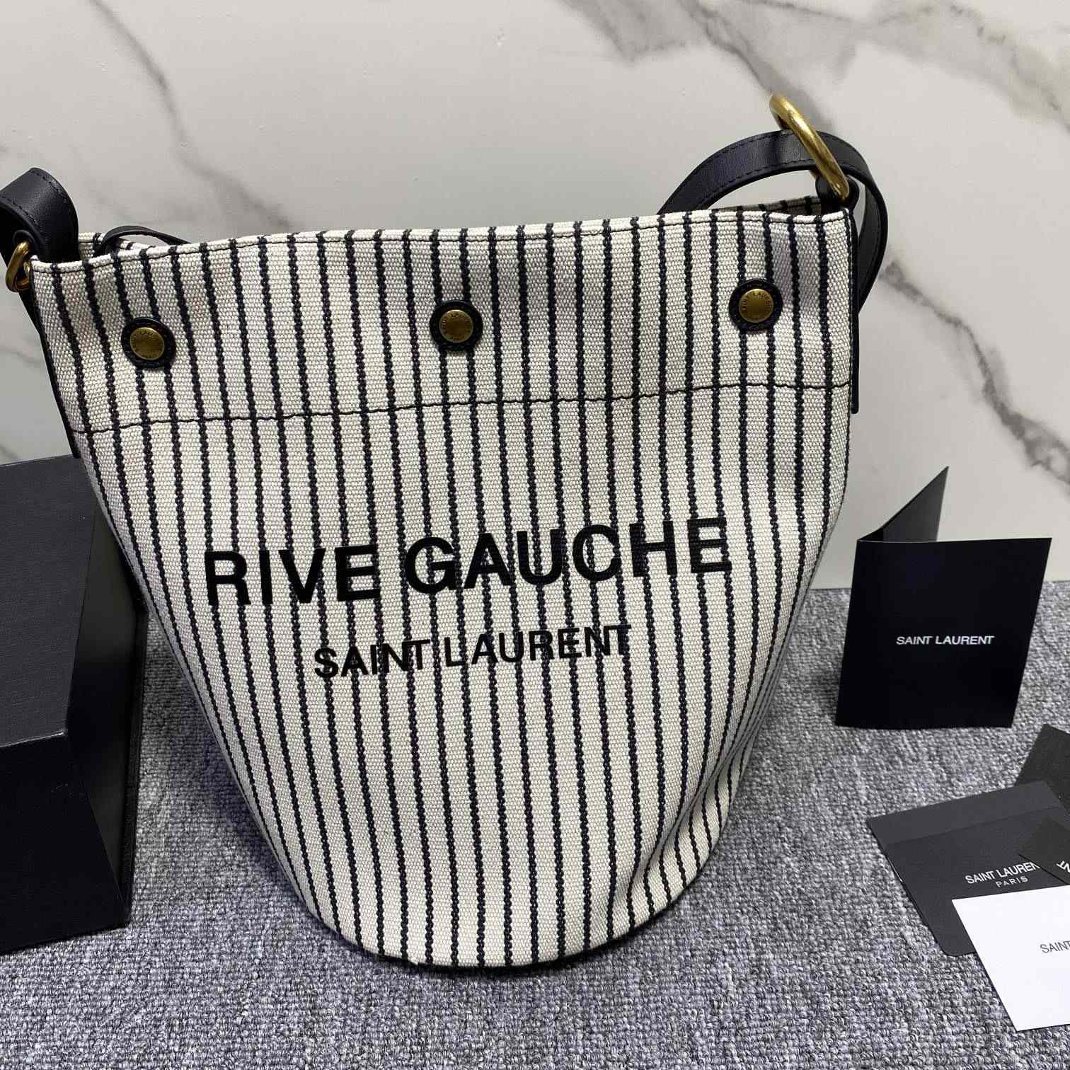 Saint Laurent YSL Rive Gauche Bucket Canvas (31x20x27.5cm) - DopestKickz