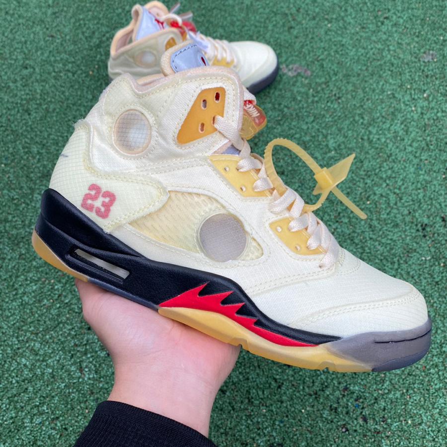 AirJordan 5 AJ5 x Off-White Ow Sneaker      DH8565-100 - DopestKickz