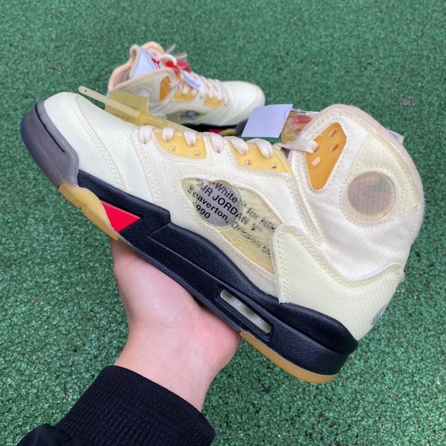 AirJordan 5 AJ5 x Off-White Ow Sneaker      DH8565-100 - DopestKickz