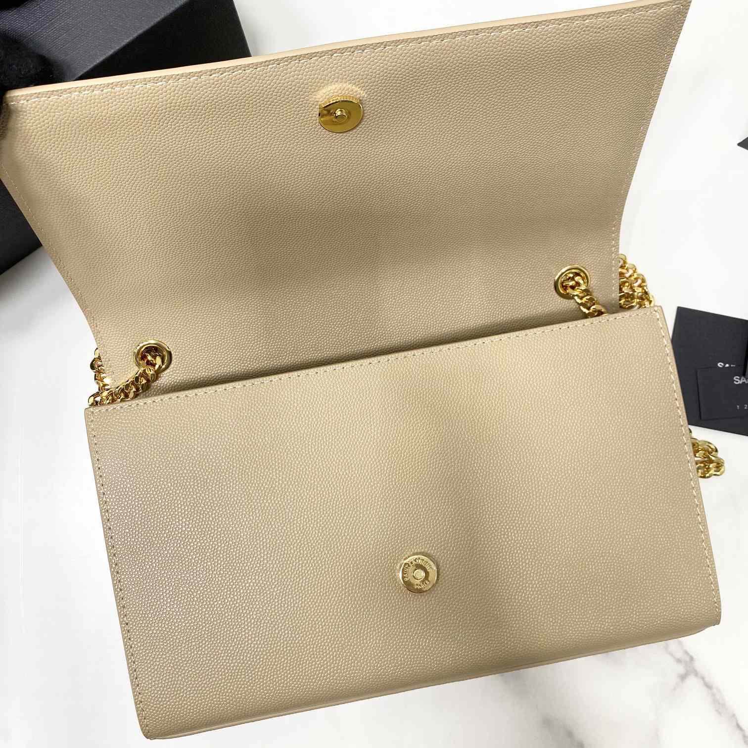 Saint Laurent Kate Medium Chain Bag In Grain De Poudre Embossed Leather - DopestKickz