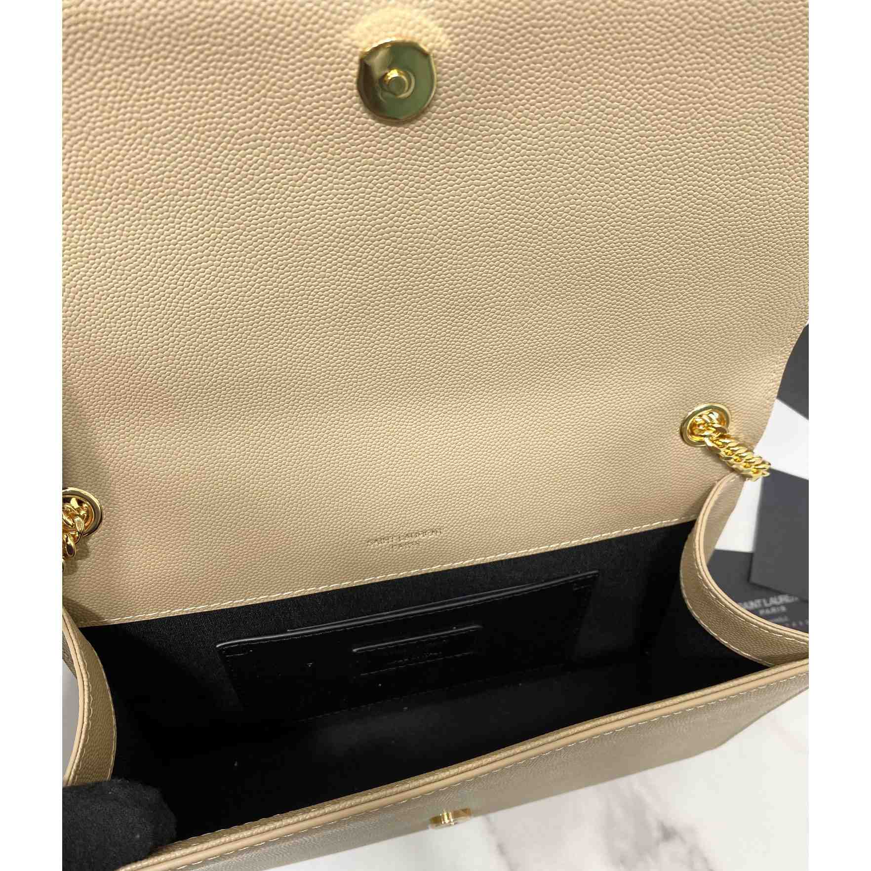 Saint Laurent Kate Medium Chain Bag In Grain De Poudre Embossed Leather - DopestKickz