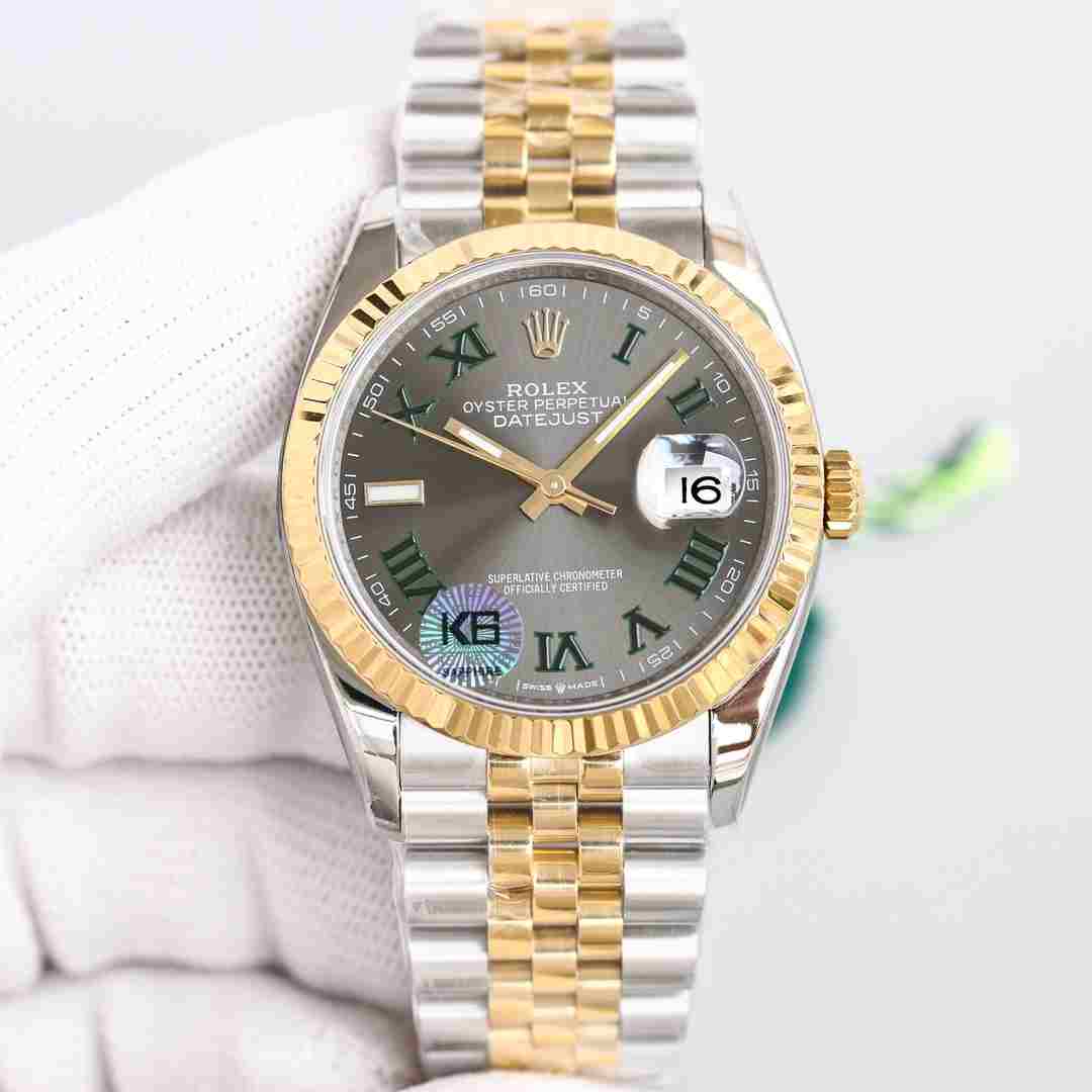 Rolex Datejust Oystersteel Steel Yellow Gold Dark Grey Dial Jubilee - DopestKickz