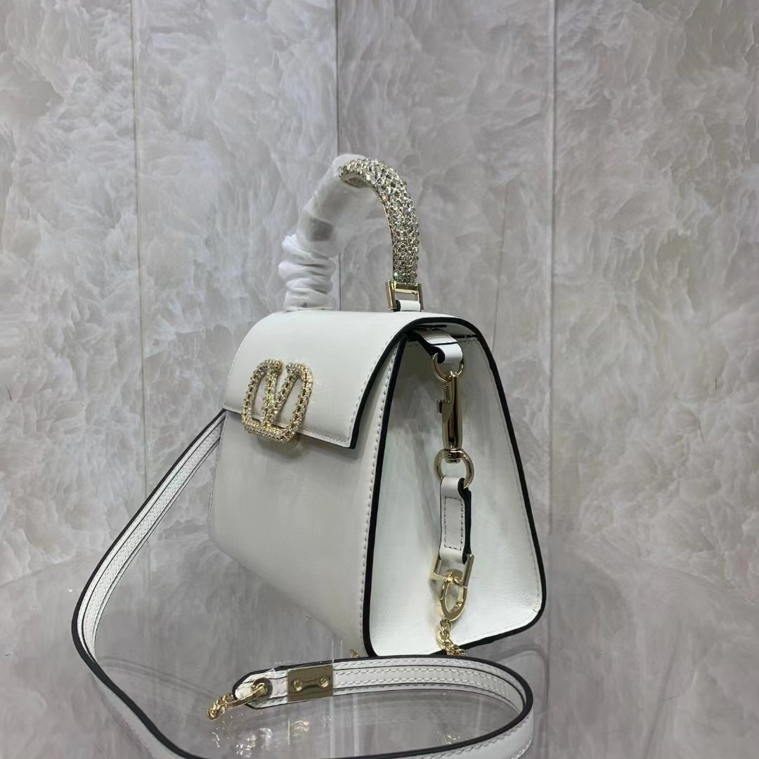 Valenti small Vsling Calfskin Handbag With Jewel Handle  - DopestKickz