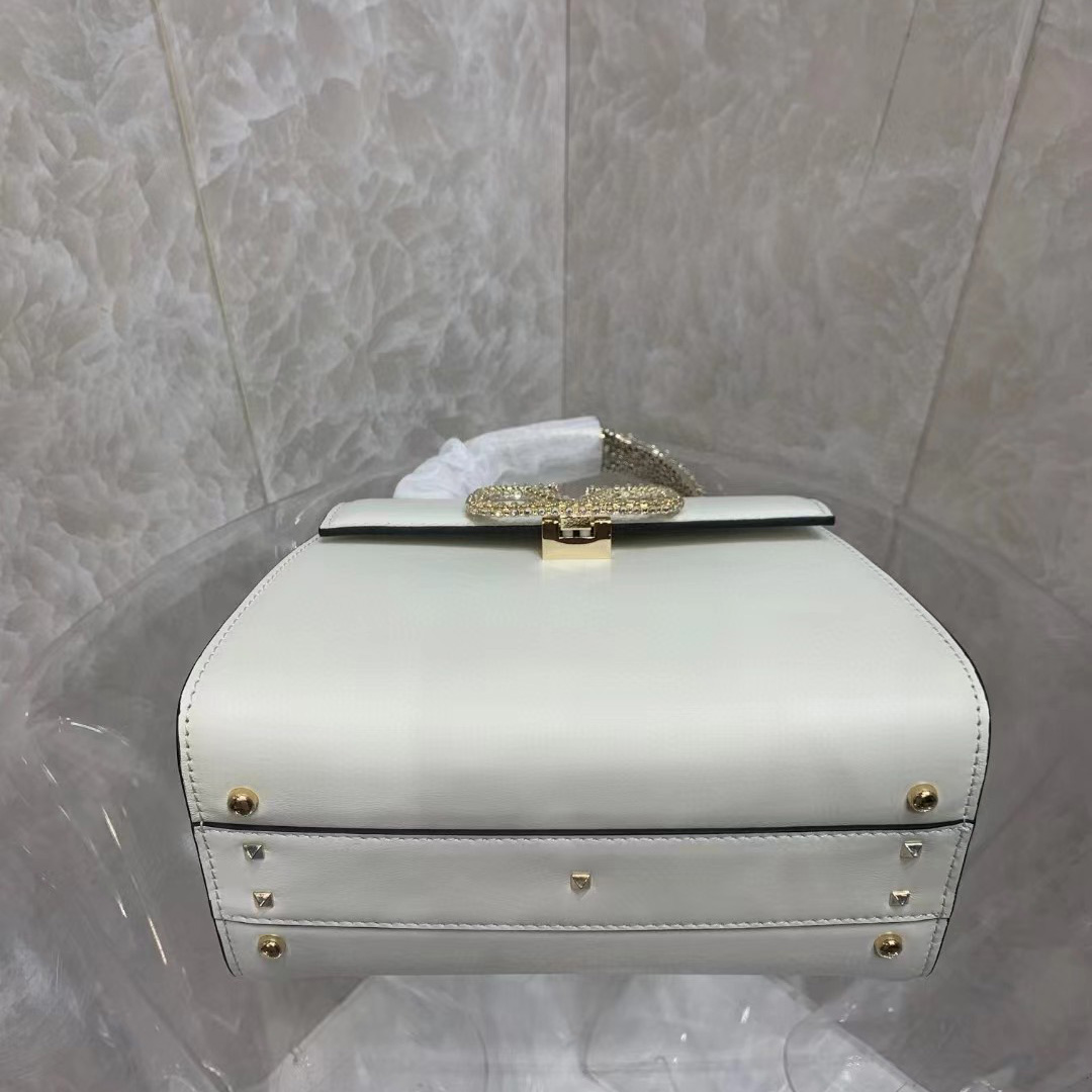 Valenti small Vsling Calfskin Handbag With Jewel Handle  - DopestKickz
