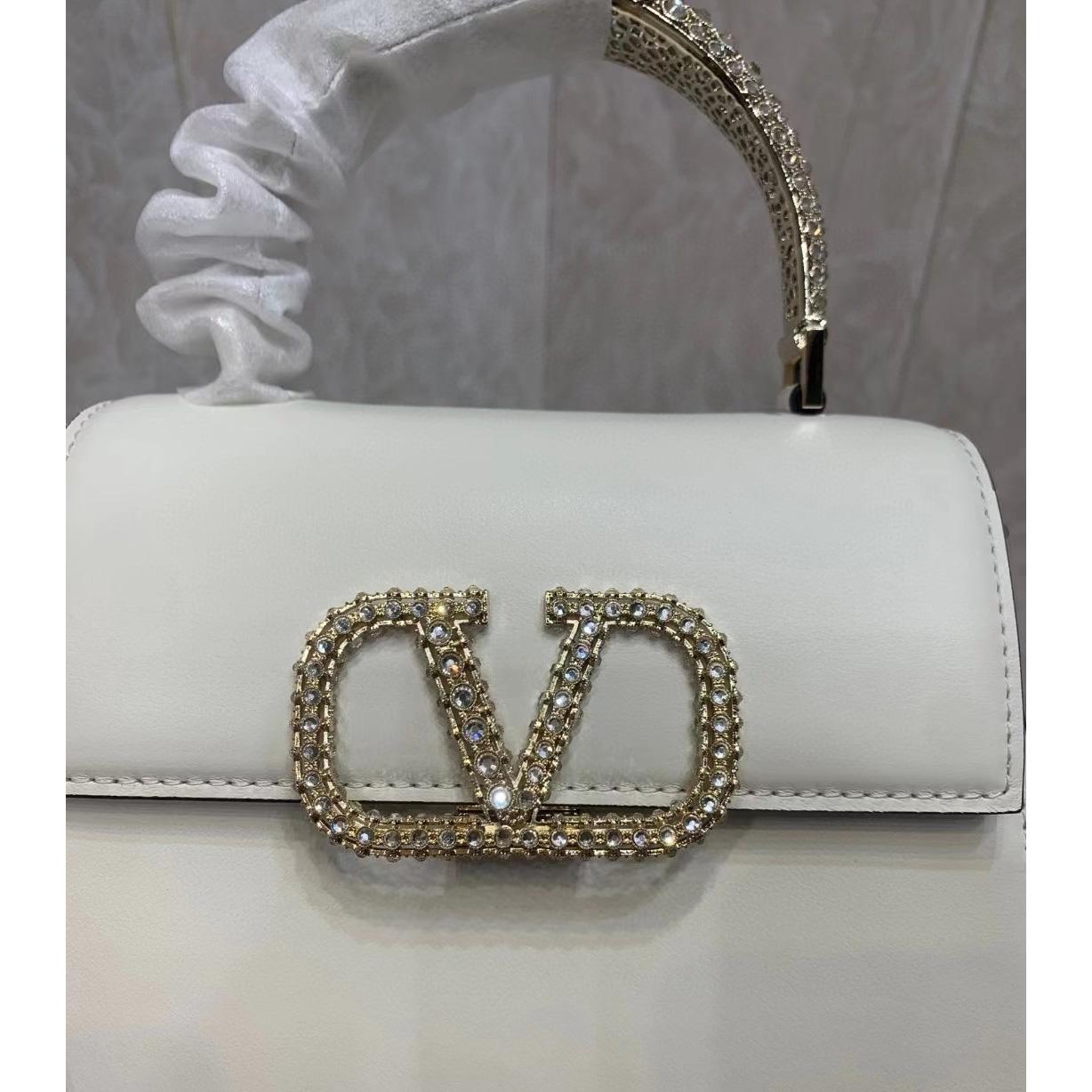 Valenti small Vsling Calfskin Handbag With Jewel Handle  - DopestKickz