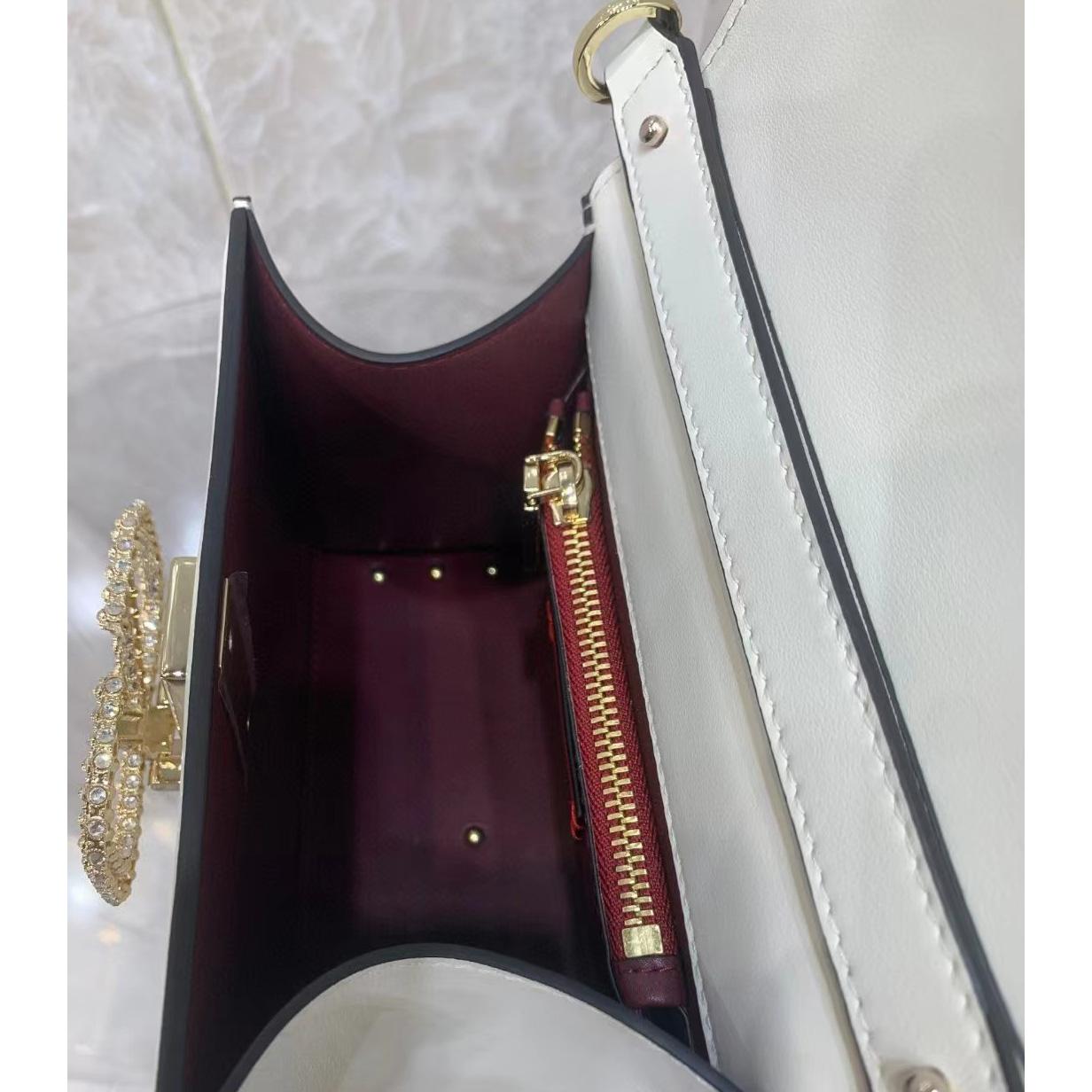 Valenti small Vsling Calfskin Handbag With Jewel Handle  - DopestKickz