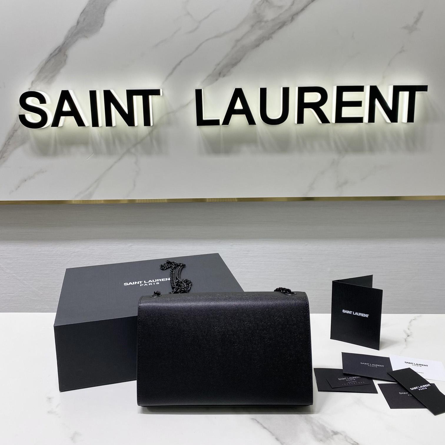 Saint Laurent Kate Medium Chain Bag In Grain De Poudre Embossed Leather - DopestKickz