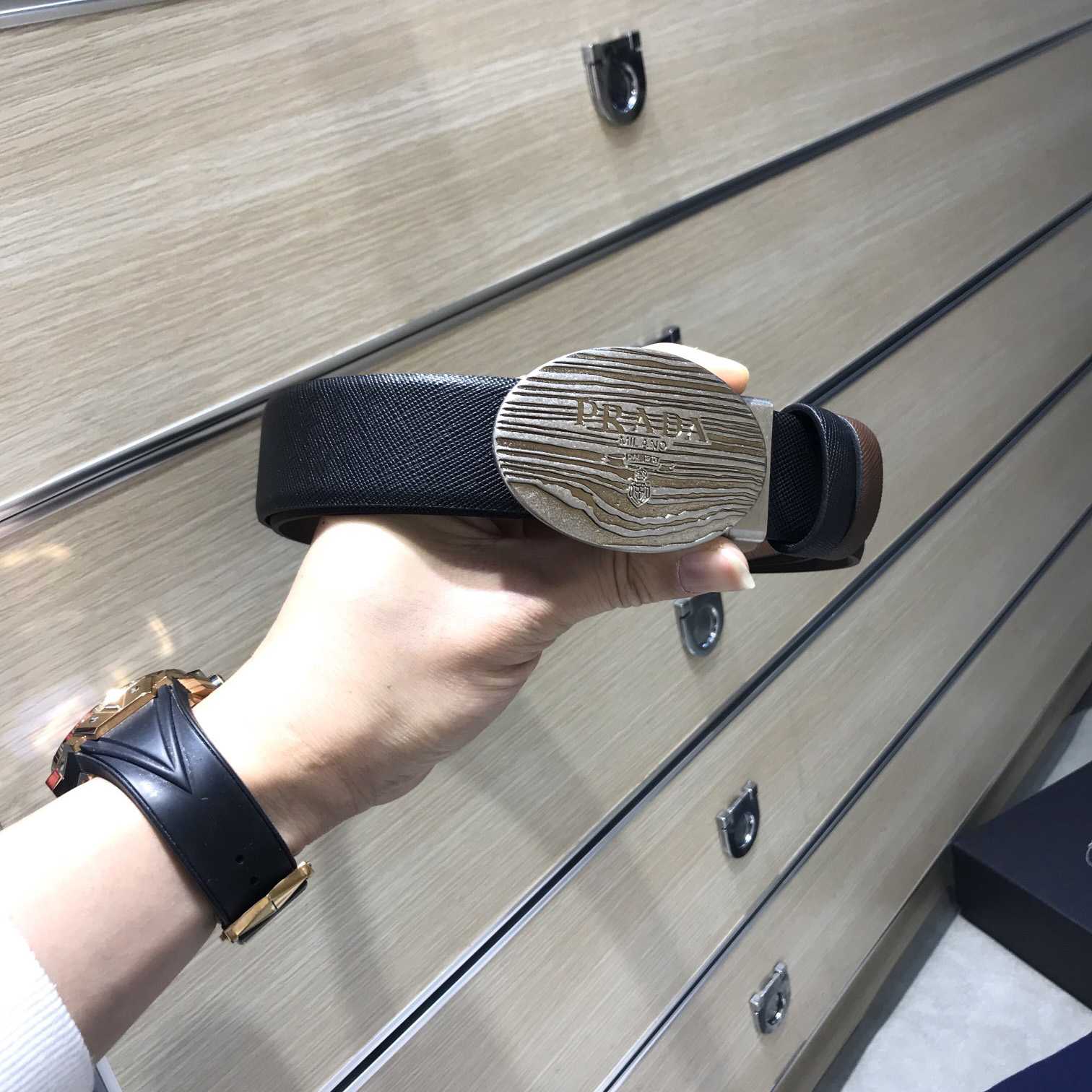 Prada Leather Belt - DopestKickz