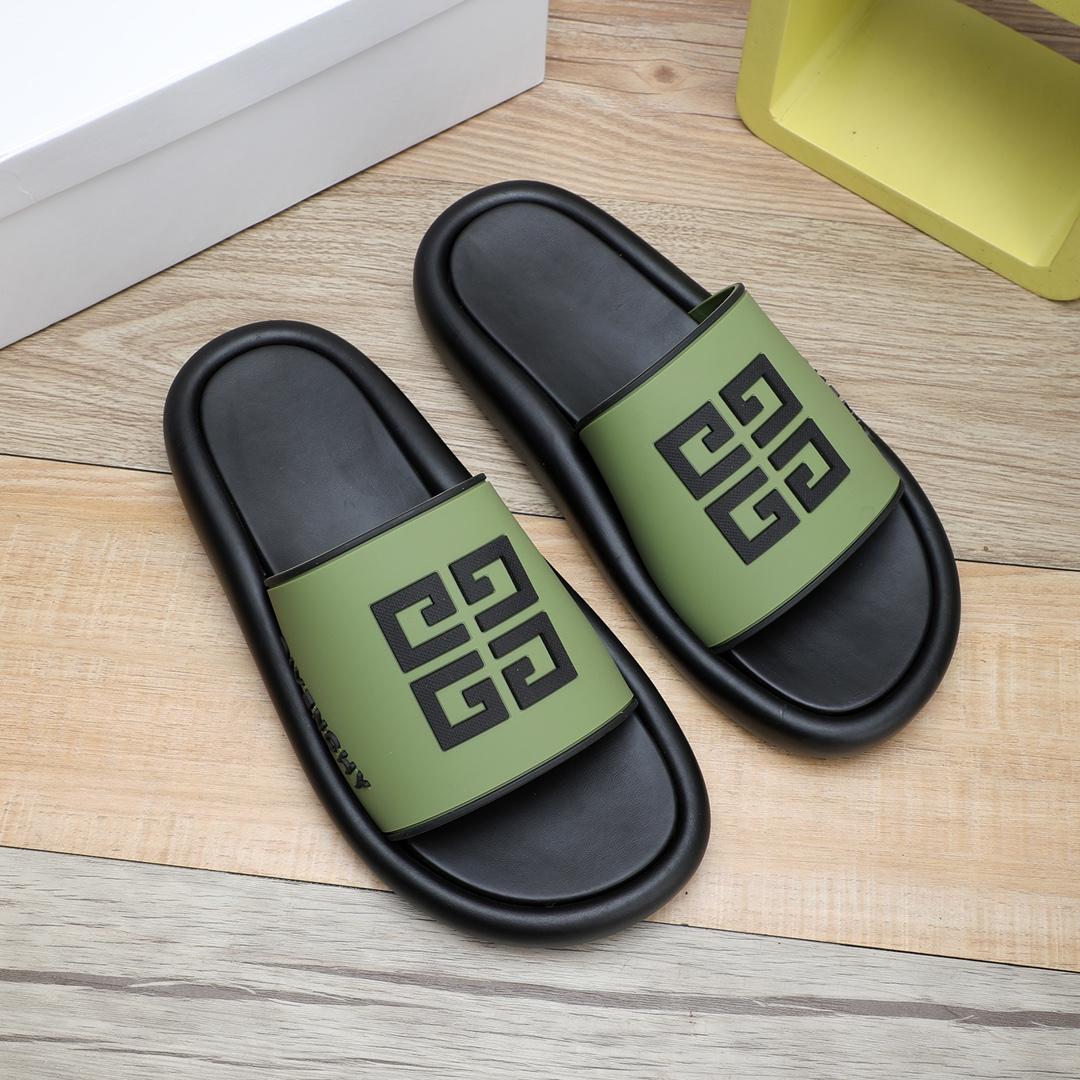Givenchy 4G Logo Rubber Slides Sandals - DopestKickz