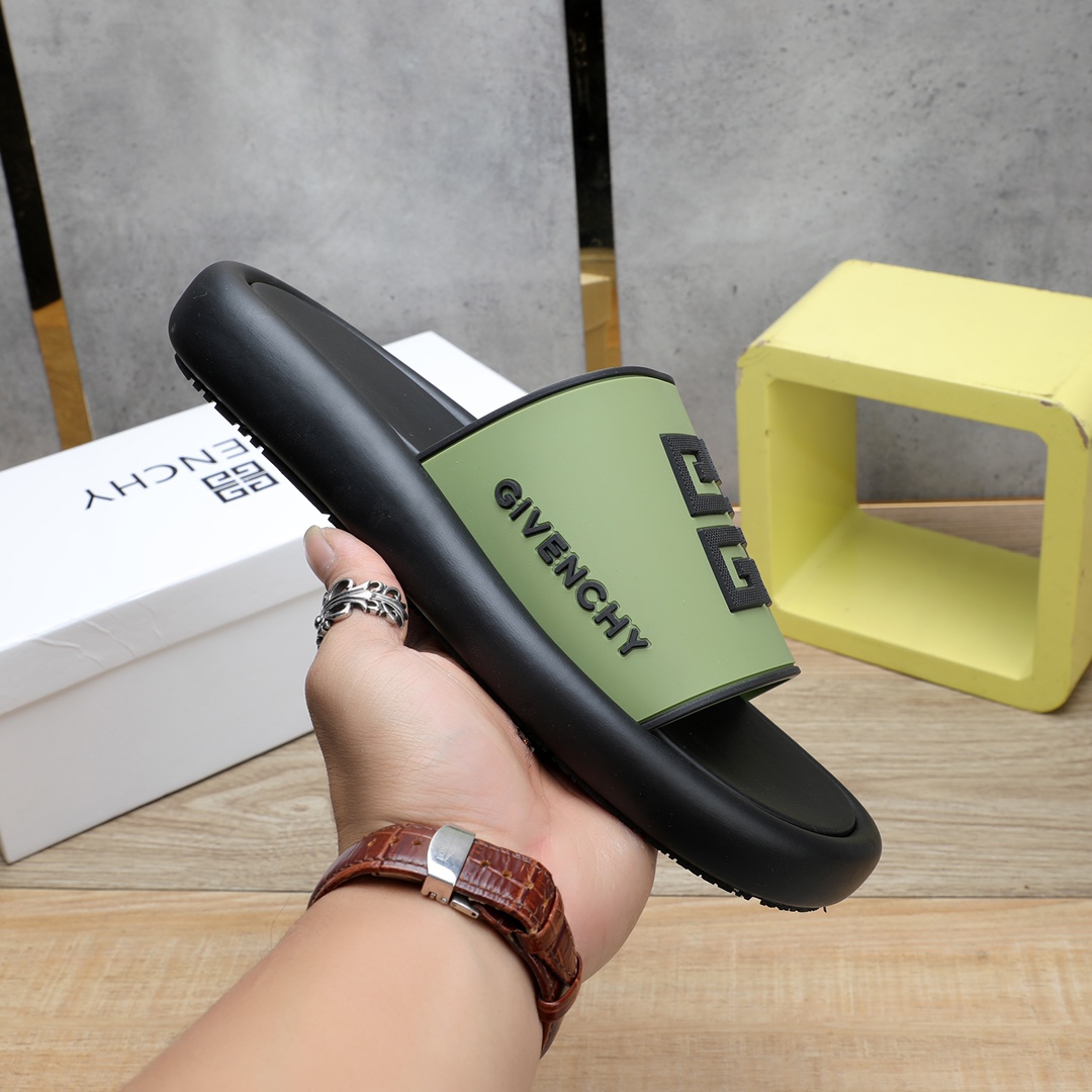 Givenchy 4G Logo Rubber Slides Sandals - DopestKickz