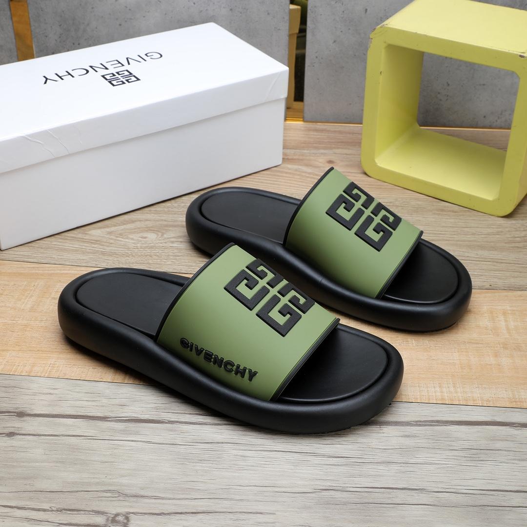Givenchy 4G Logo Rubber Slides Sandals - DopestKickz