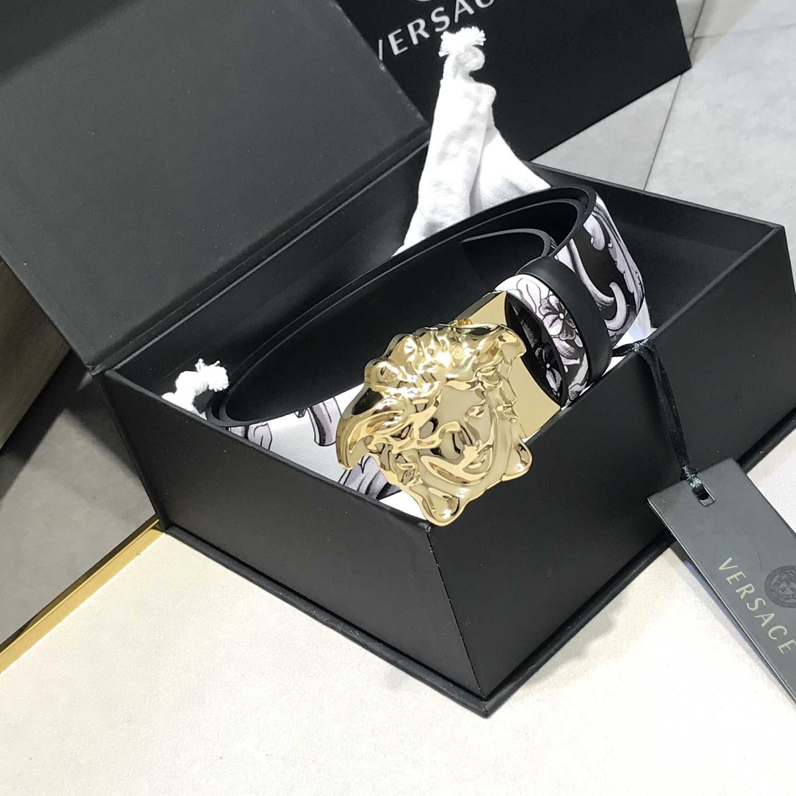 Versace La Medusa Silver Baroque Reversible Belt - DopestKickz