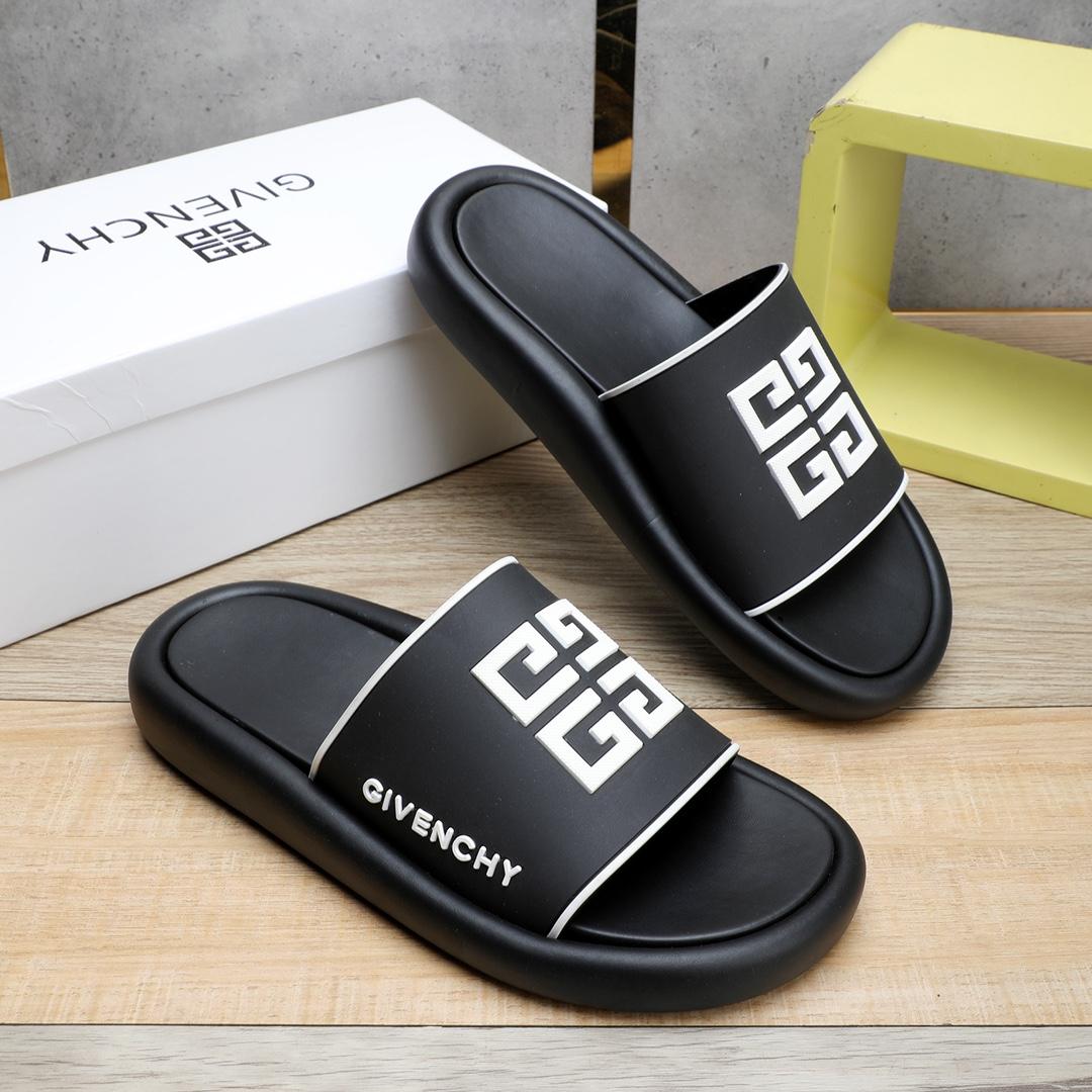 Givenchy 4G Logo Rubber Slides Sandals - DopestKickz