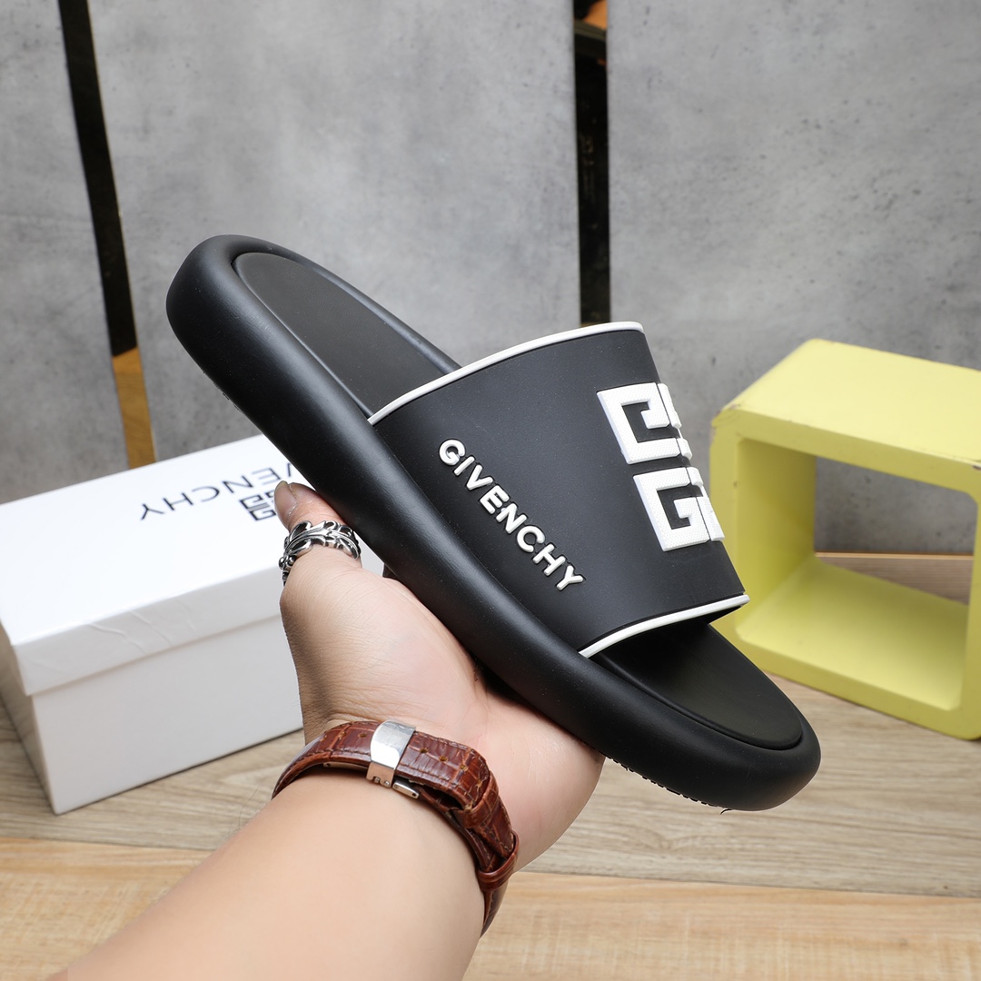Givenchy 4G Logo Rubber Slides Sandals - DopestKickz