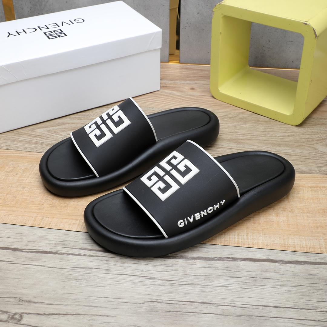 Givenchy 4G Logo Rubber Slides Sandals - DopestKickz