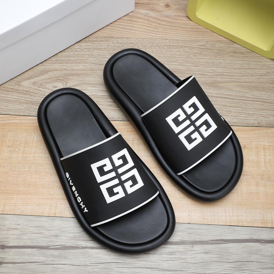 Givenchy 4G Logo Rubber Slides Sandals - DopestKickz